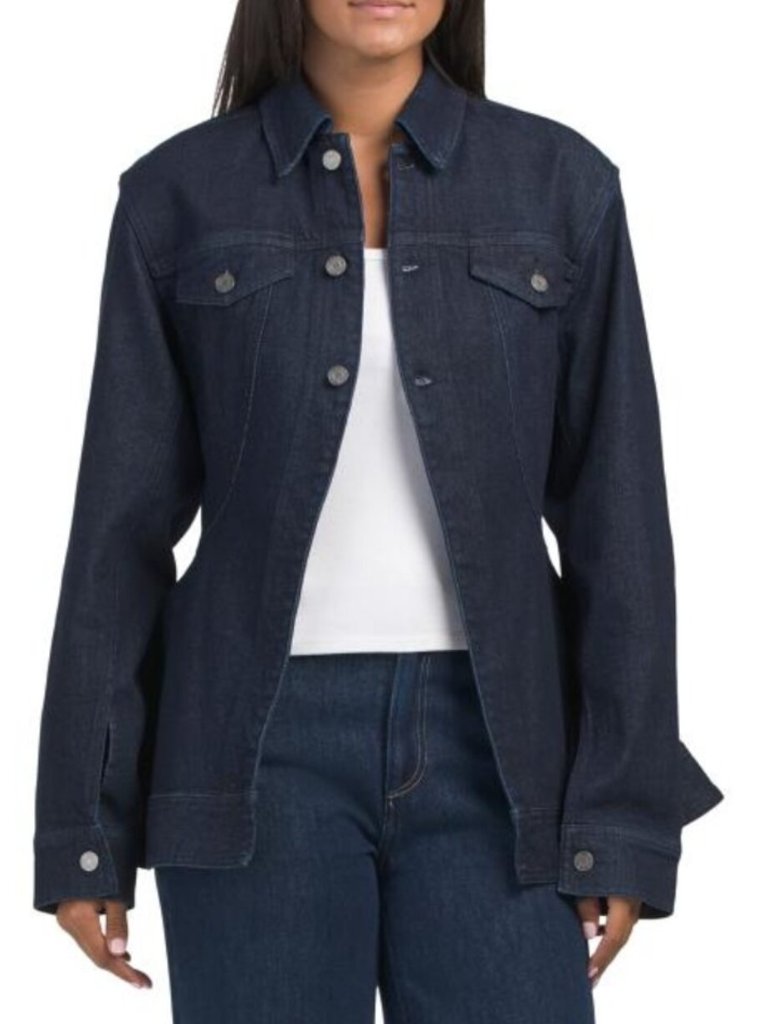 Afrm Tarvos Peplum Denim Jacket